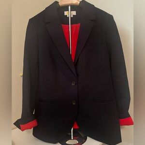 Boden Navy Blazer with Red Accents